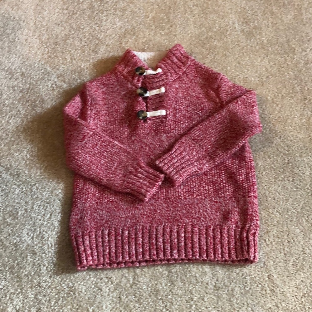 Cat & Jack. Red & Cream colored faux fur sweater